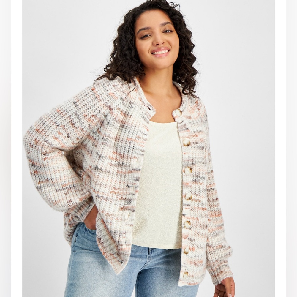 Cozy Multicolor Knit Sweater plus size
